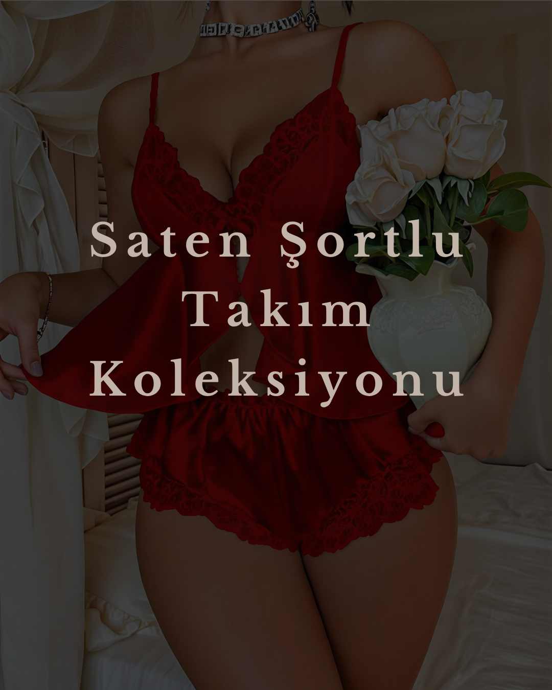NUANİGHT - Saten Şortlu Takım Koleksiyonu
